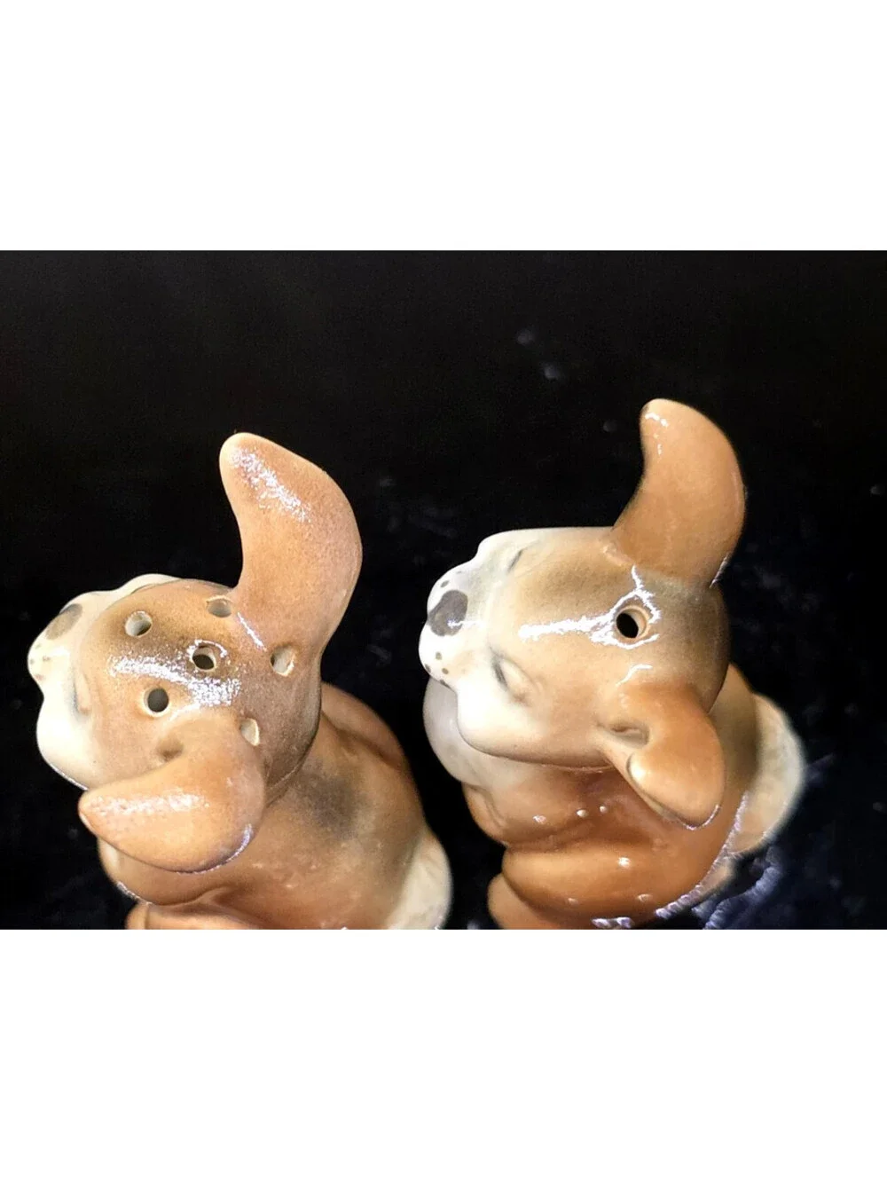 Laughing Bunny Rabbit Salt Pepper Shakers Kitschy Vintage